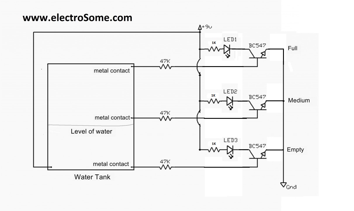 Simple Water Level Indicator using Transistors