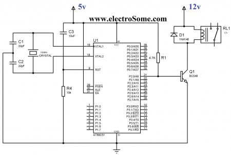 Interfacing Relay with 8051 using Keil C - AT89C51