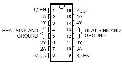 Pin Diagram of L293D
