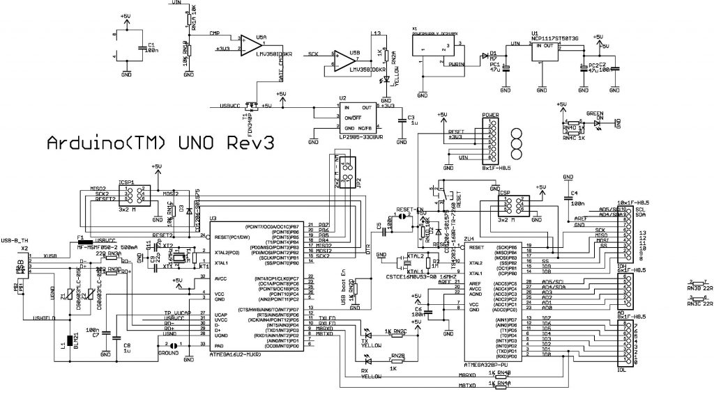 Arduino Uno R3 Schematic Diagram