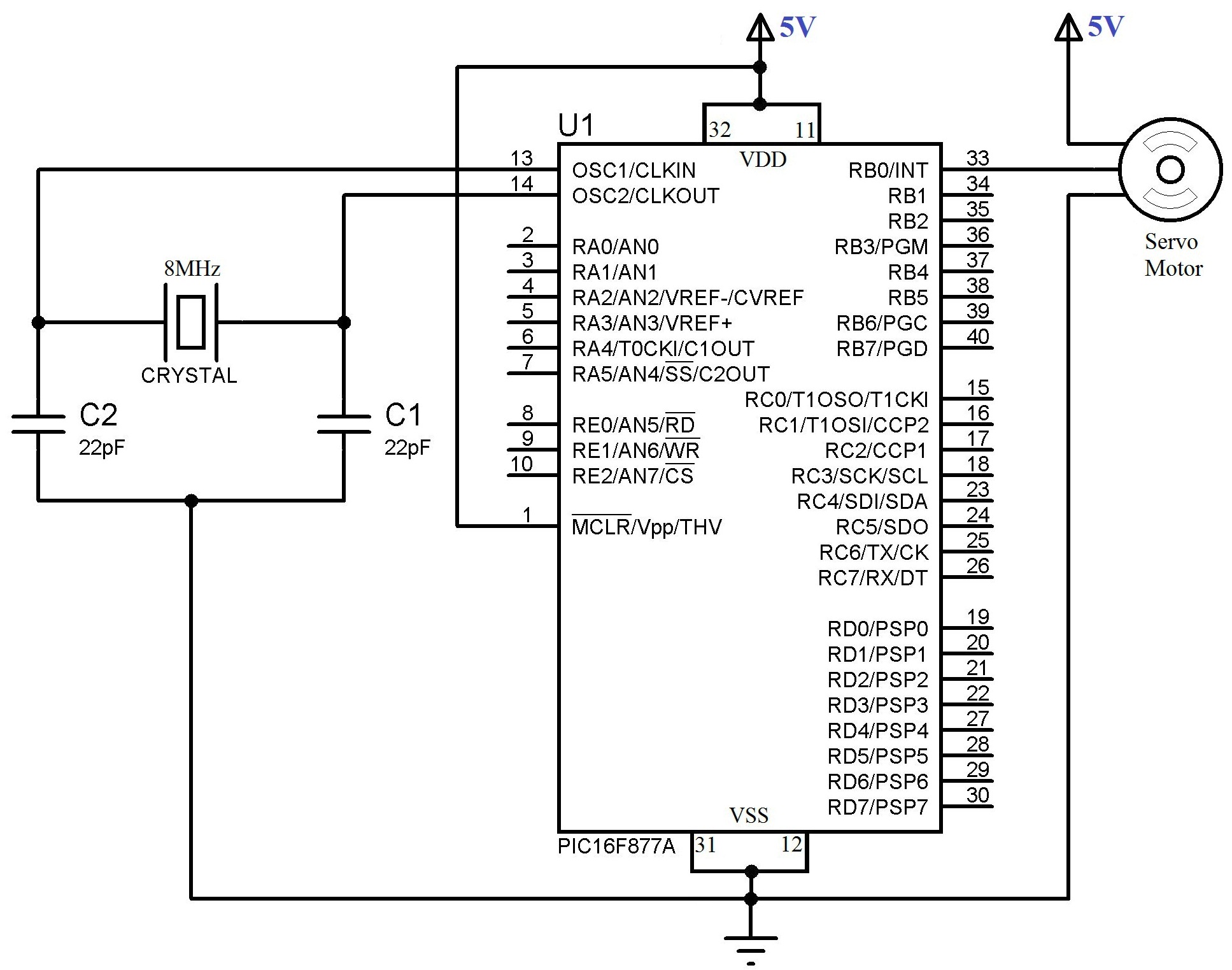 Interfacing Servo Motor with PIC Microcontroller - MikroC