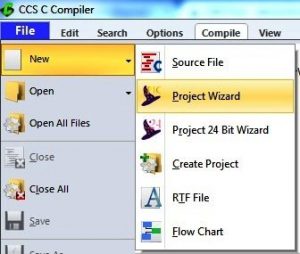 Opening New Project Wizard
