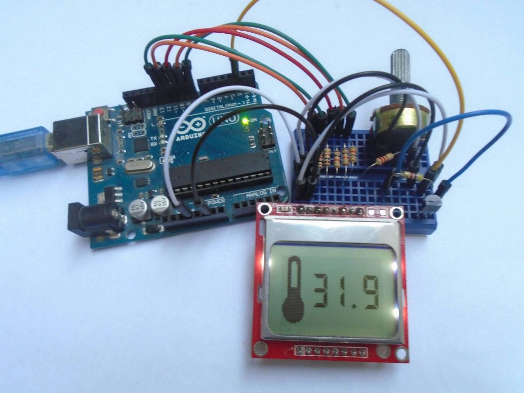 Digital Thermometer using Arduino and DS18B20 Sensor