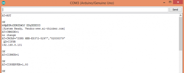 Web Controlled Servo Motor Using Arduino Uno - Serial Monitor