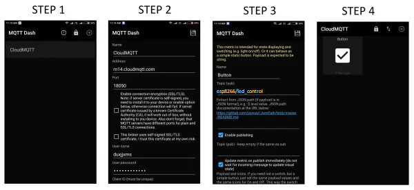 MQTT Dash App Configuration Steps