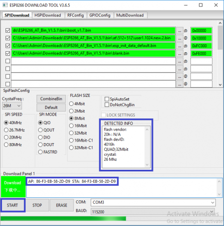 Flashing Espressif and NodeMCU Firmware to ESP8266