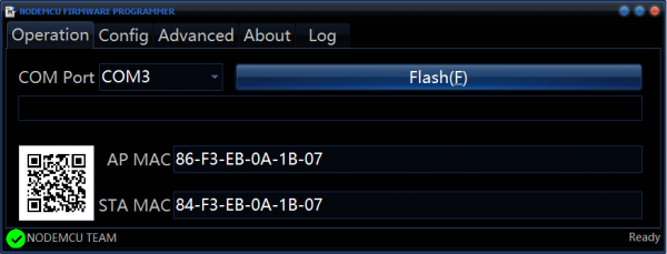NodeMCU Firmware Programmer_Flash Completed_Flashing Firmware
