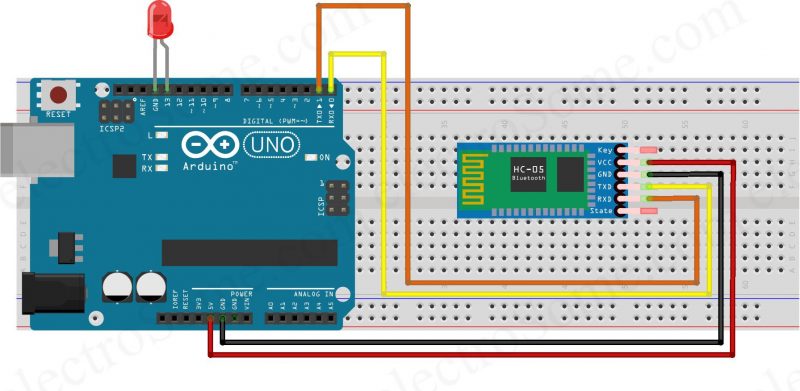 Interfacing HC-05 Bluetooth Module with Arduino Uno