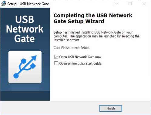 USB Network Gate - Installation Completed