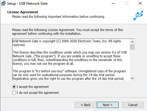 USB Network Gate - License Agreement