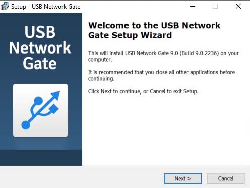 USB Network Gate - Welcome to Setup Wizard