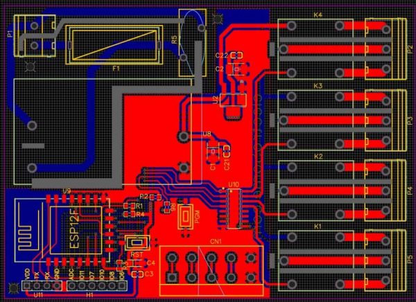 PCB Design Top Layer - Home Automation ESP8266 WiFi